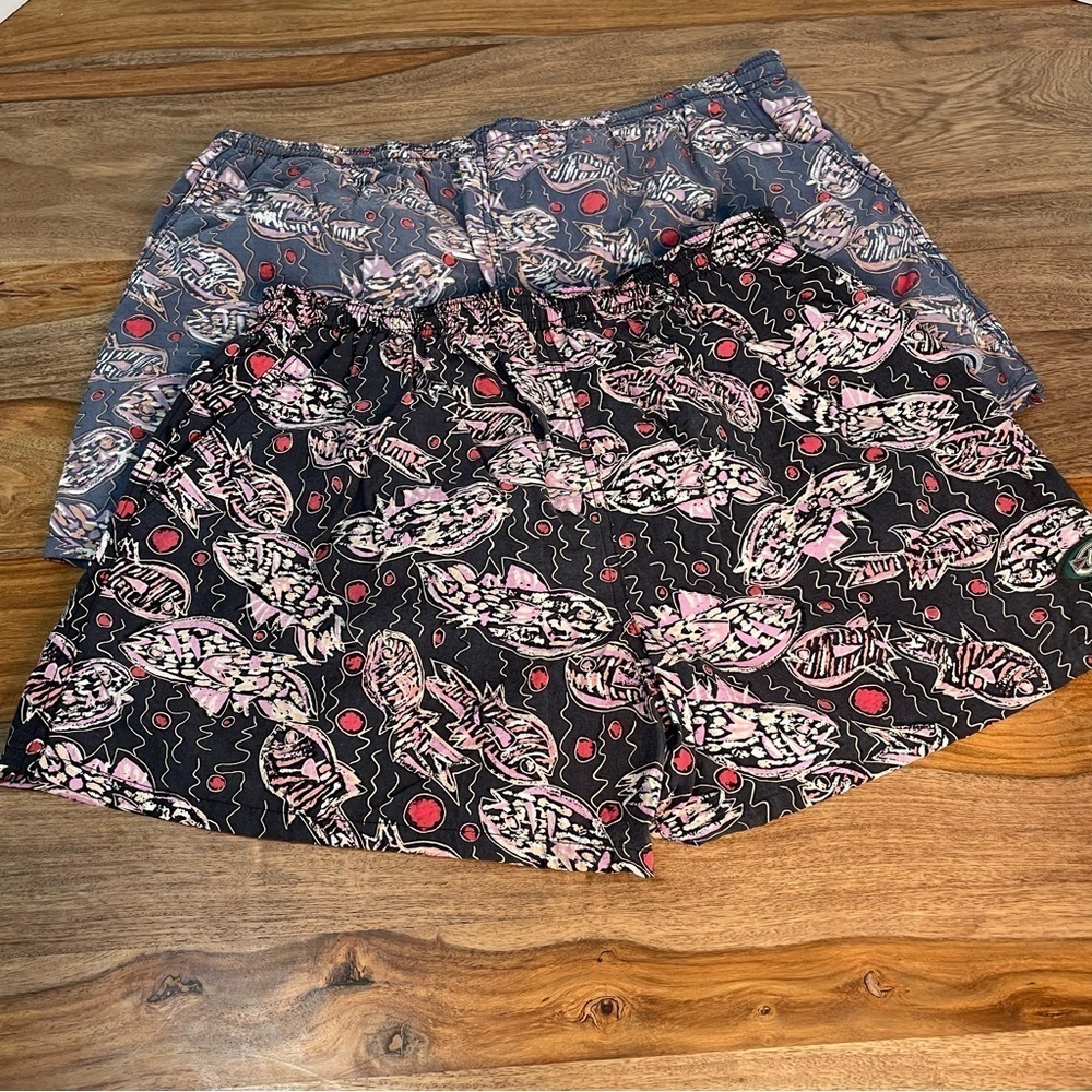 Club California Mens Swim Trunks two‎ pairs sz L Abstract Fish Vacation Ocean